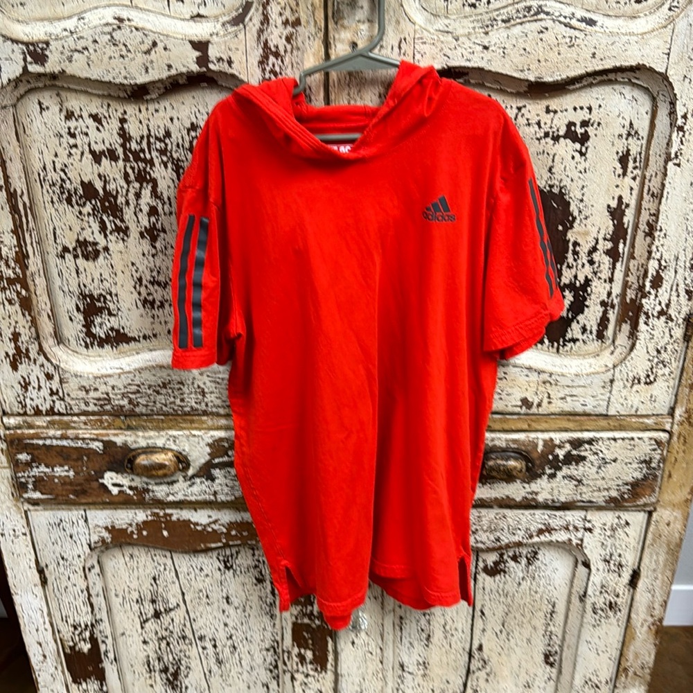 L Adidas Hooded Tshirt